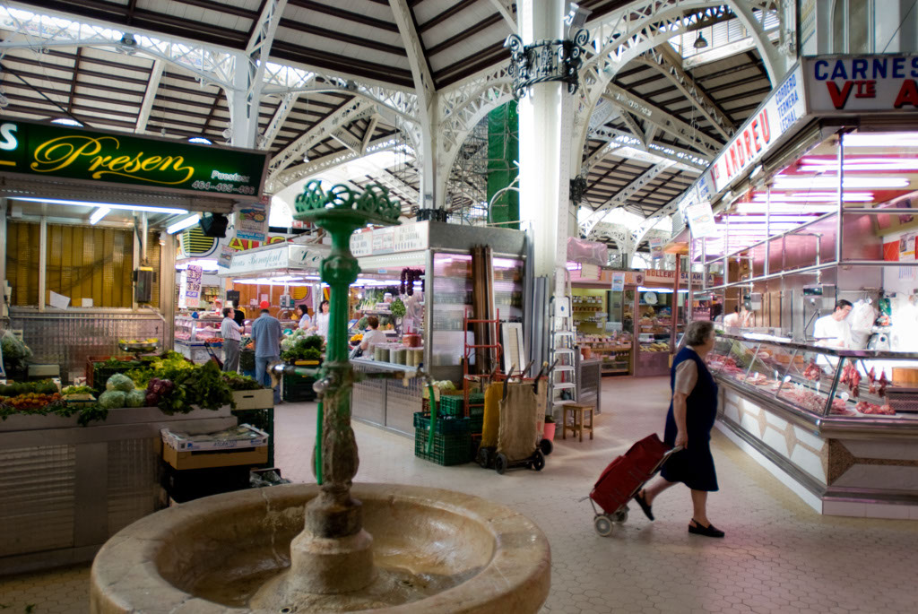 The Central Market, a colourful market in a beautiful modernist building, valencia, Spain